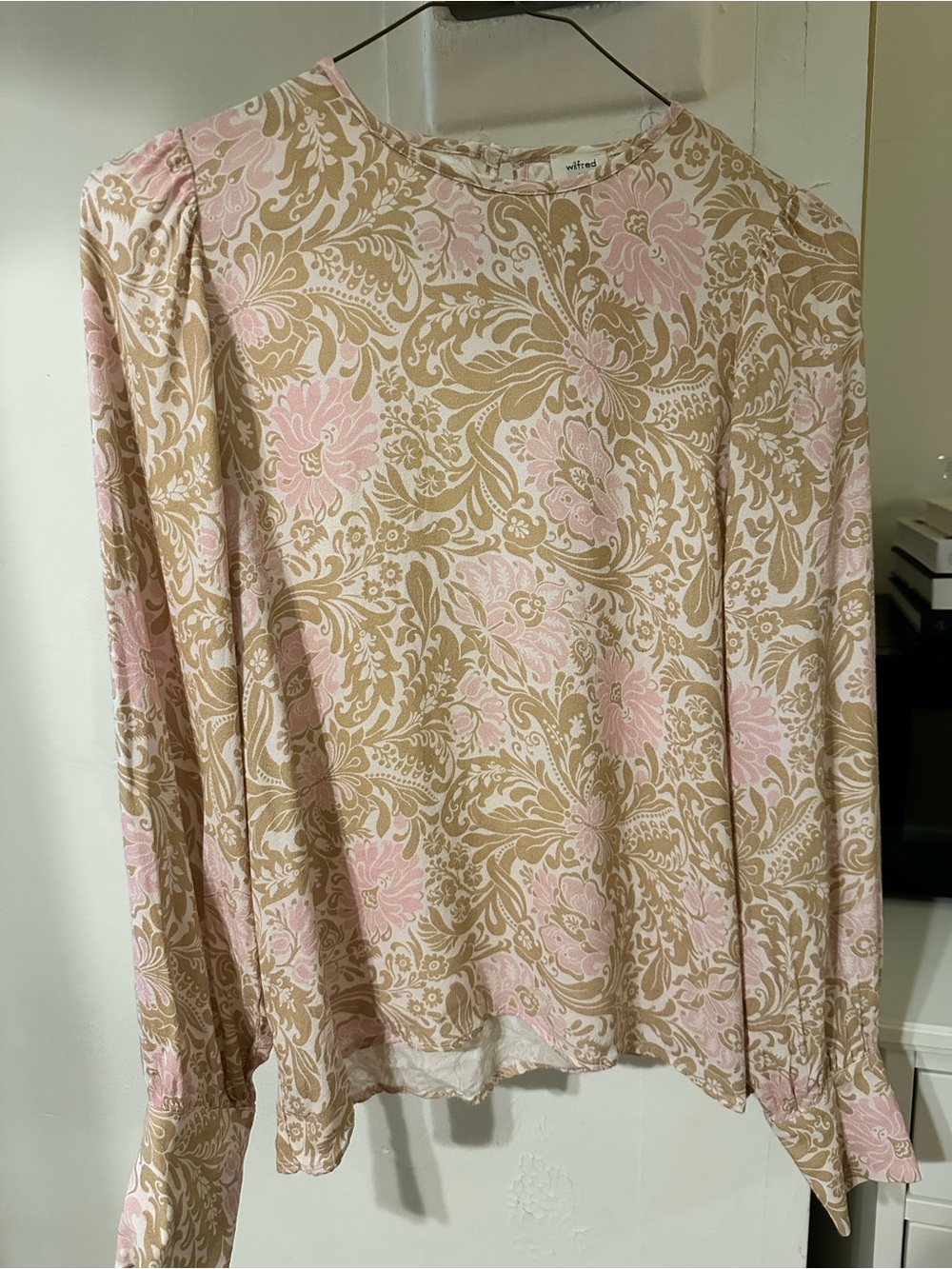 Wilfred Pink & Tan Floral Long-Sleeve Blouse